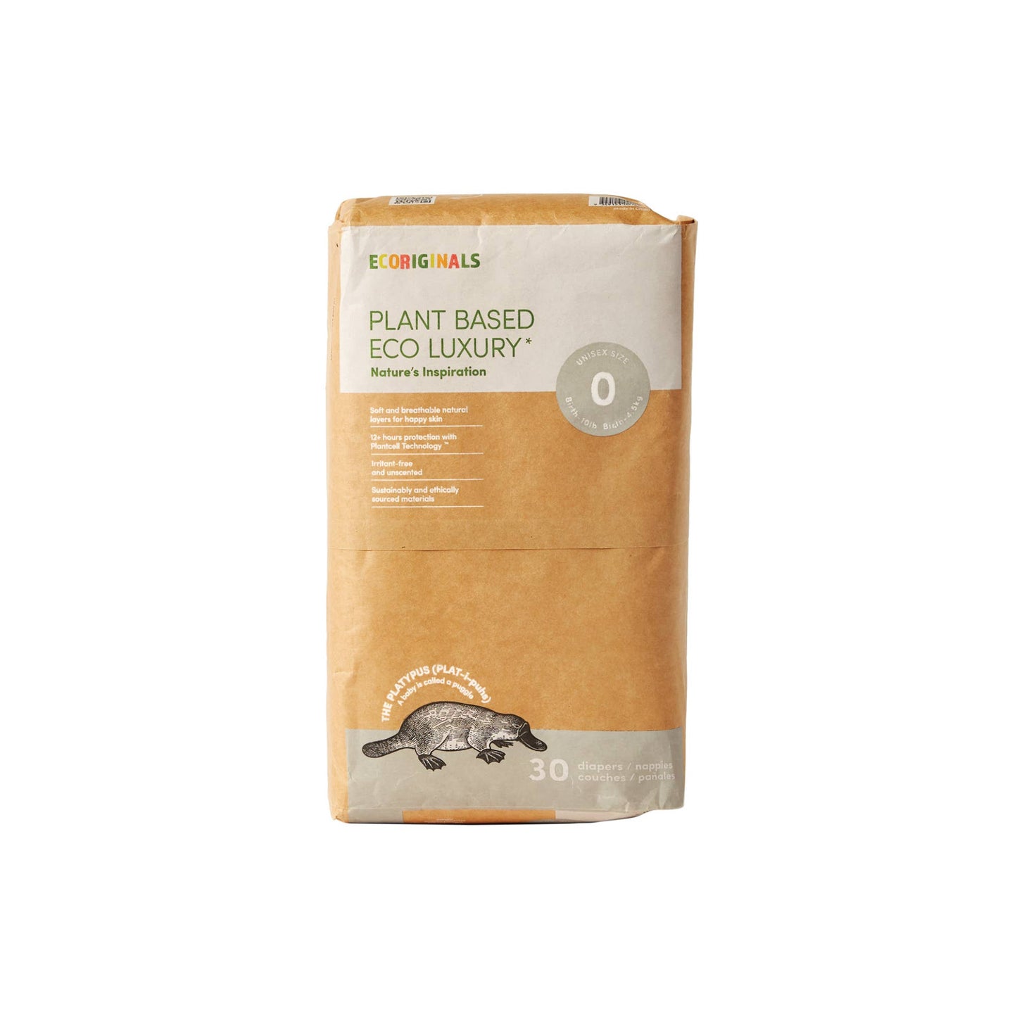 Plant based USA Cotton Eco Diaper Size 0 Newborn 0-10lb