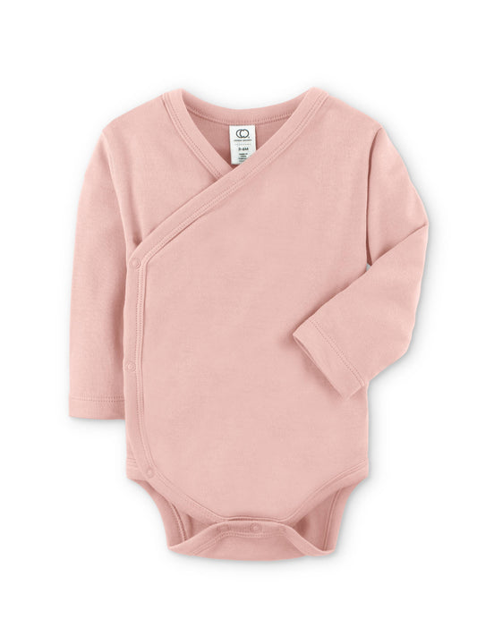 Organic Baby Long Sleeve Classic Kimono Bodysuit - Ballet