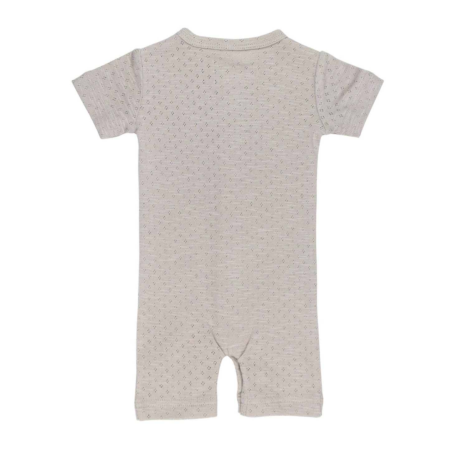Organic Pointelle S/Sleeve Romper in Cloud