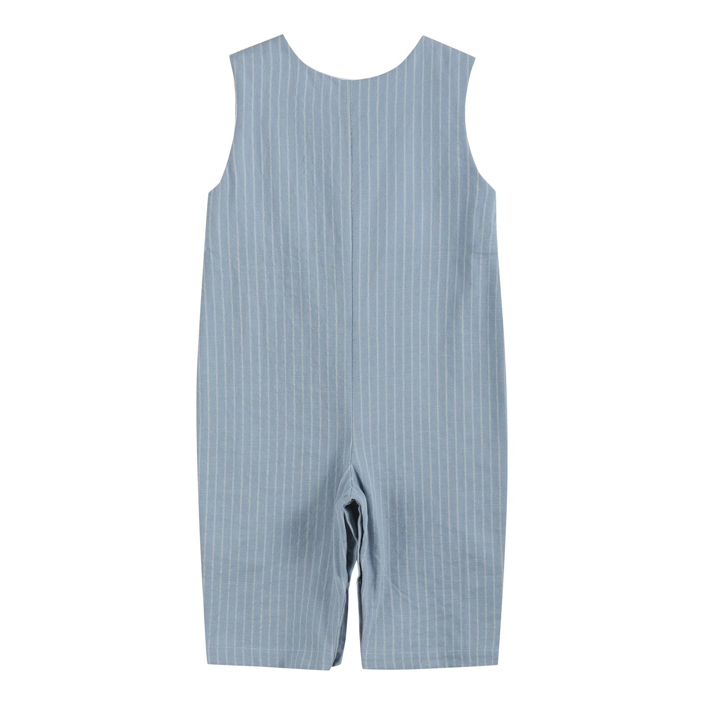 Light Blue Pinstripe Turkey Smocked Overalls