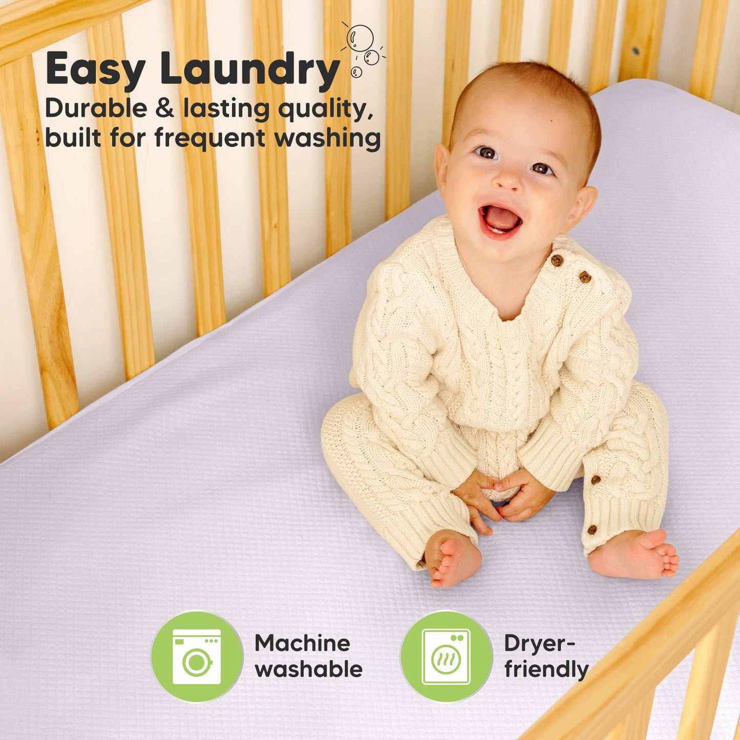 2-pk Quin Protect+ Waterproof Crib Mattress Protector Cover