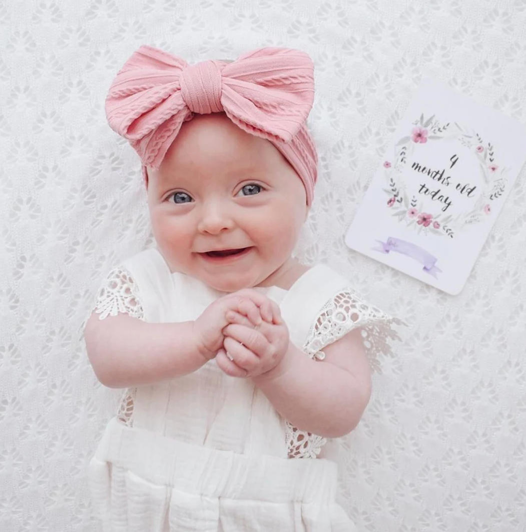 Cable knit Big bow Baby headband