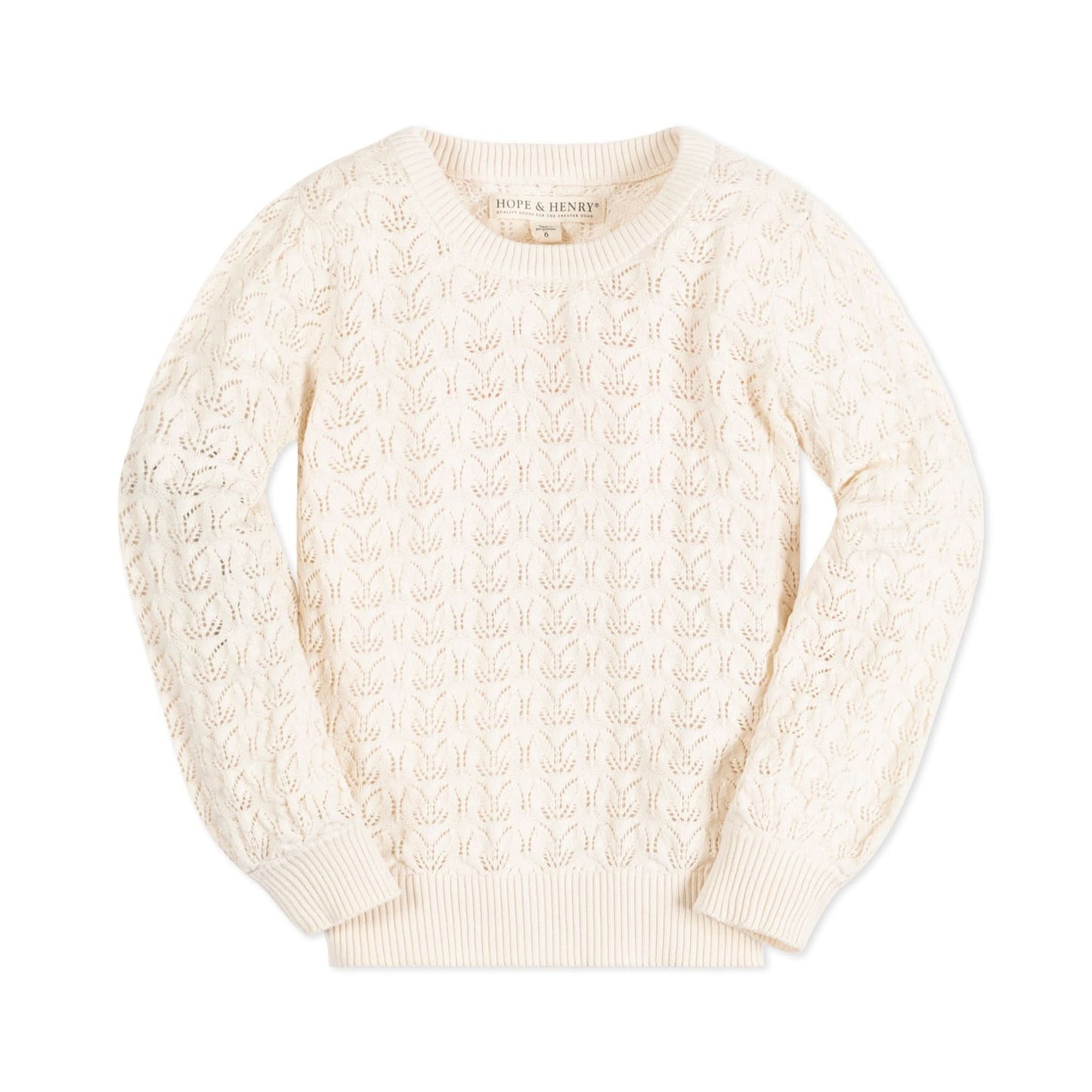 Balloon Sleeve Organic Pointelle Sweater - Baby