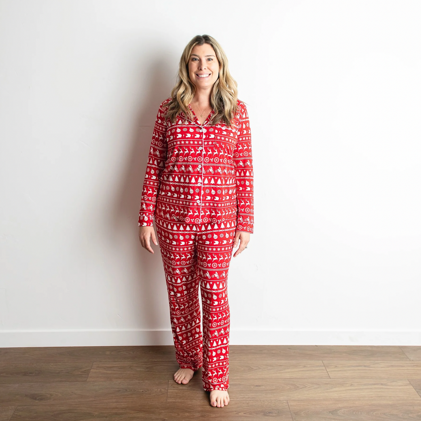 Button-up Luxe Bamboo Christmas Pajamas