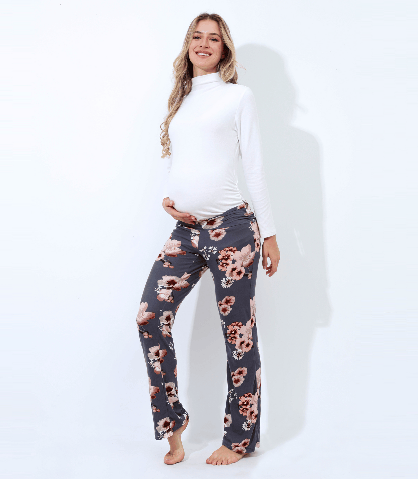 Below Bump Maternity Postpartum Pajama Pants (Floral)