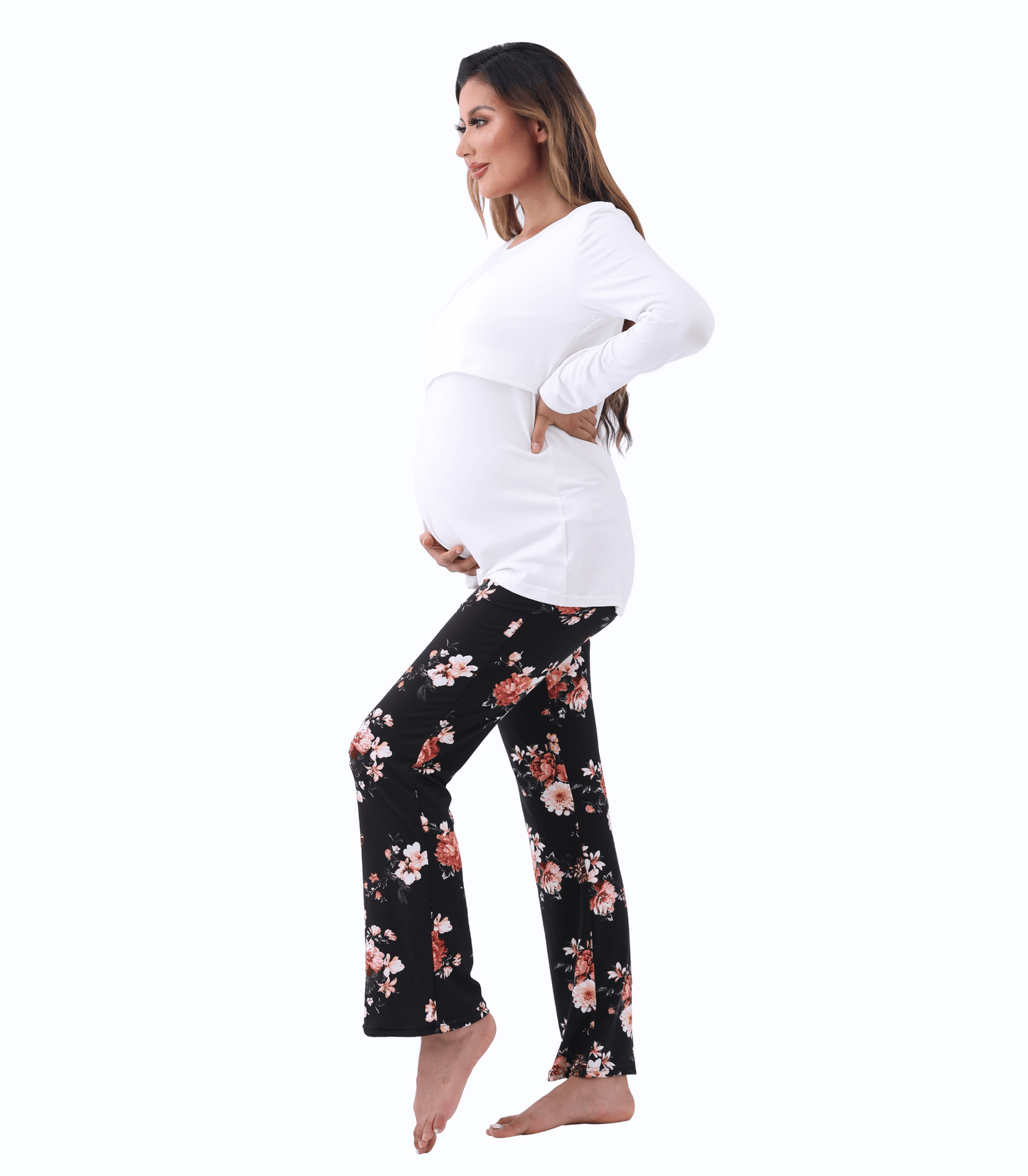 Long Sleeve Bump Friendly Nursing Pajama Set