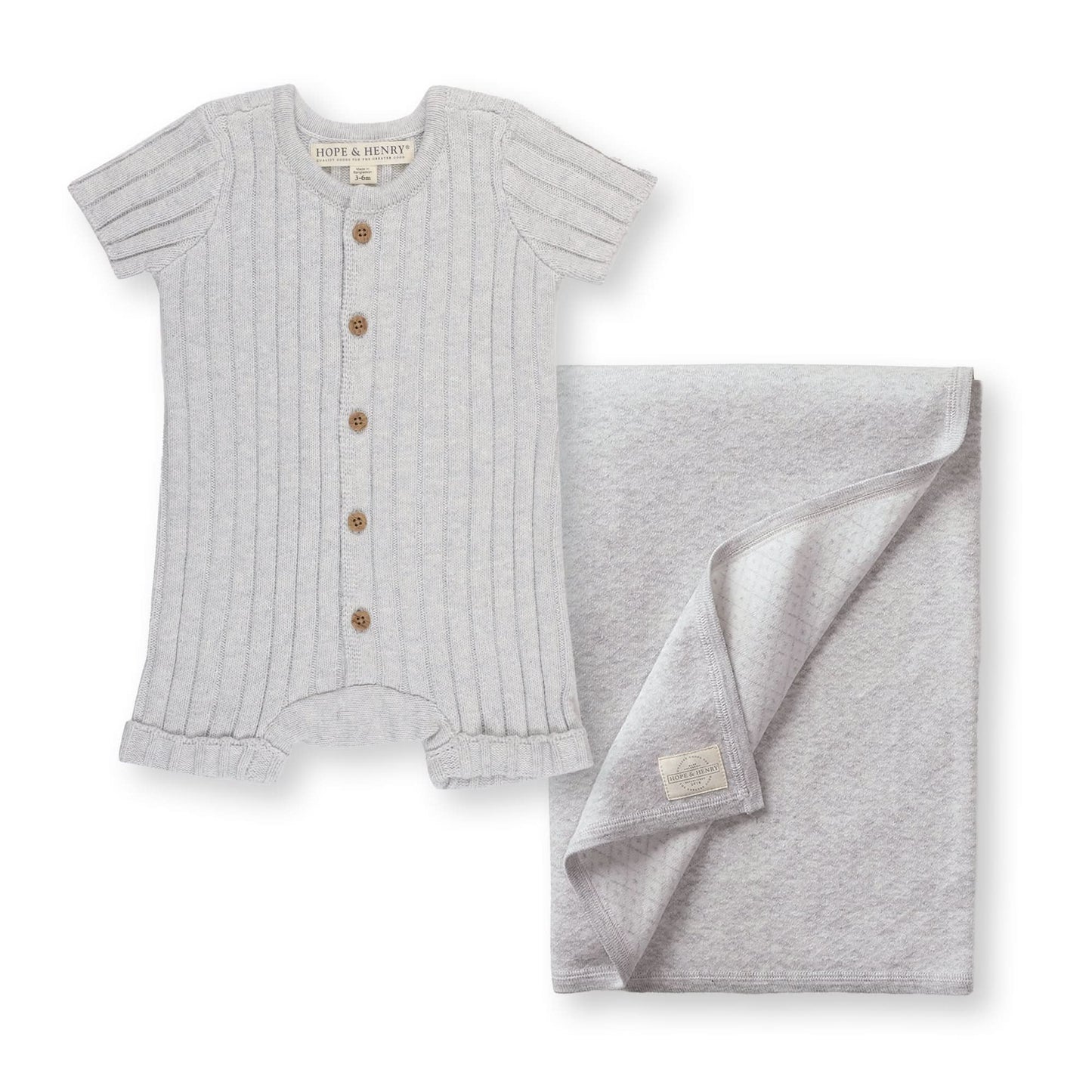 Shortie Romper & Jacquard Blanket Gift Set