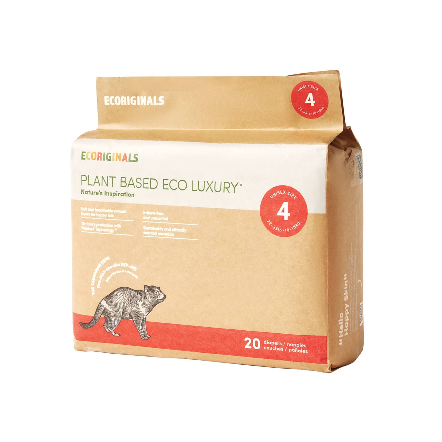 Plant based USA Cotton Eco Diaper Size 4 Toddler 22-33lb