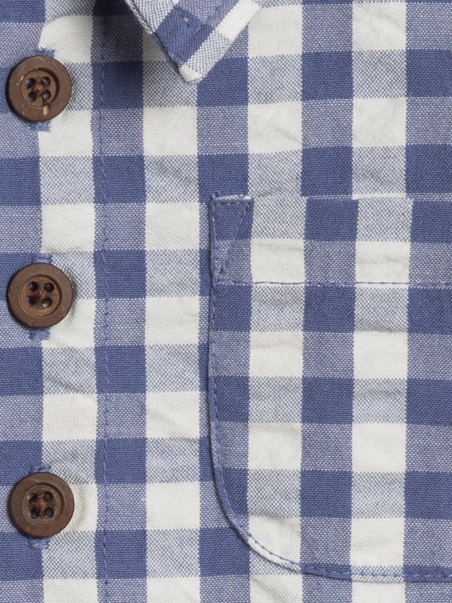 Organic Mato Seersucker Collared Romper - Marino Gingham