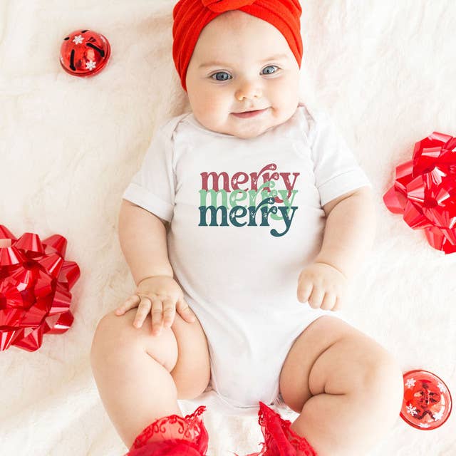 Merry Merry Merry INFANT Screen Print Heat Transfer
