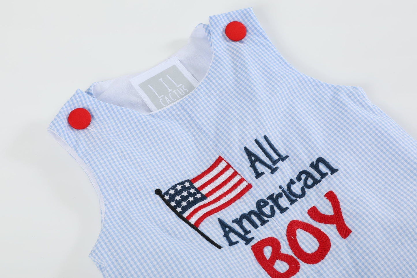 All American Boy' Blue Gingham Shortalls