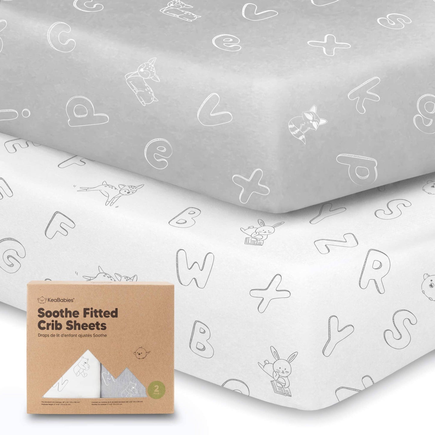 2-pack Organic Cotton Fitted Crib Sheet (ABC Land Cloud)