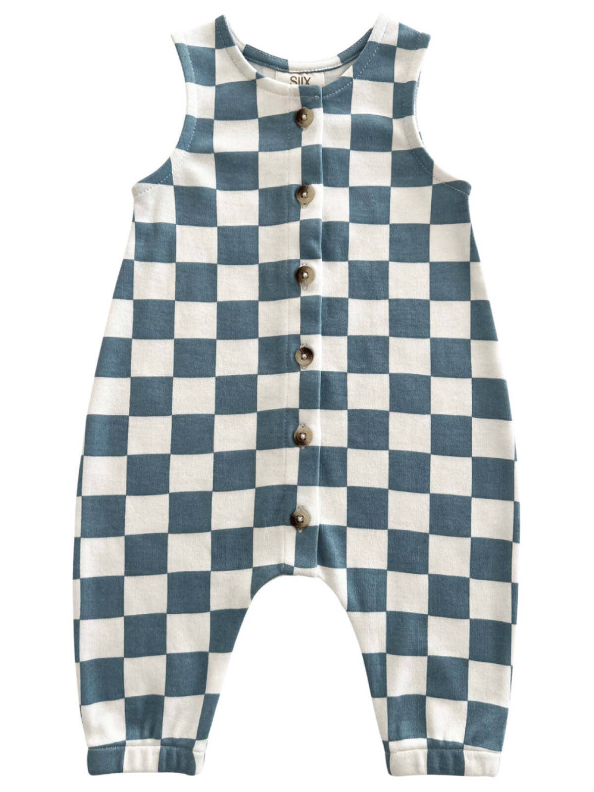 Blueberry Muffin Checkerboard / Organic Bay Jumpsuit (Baby)