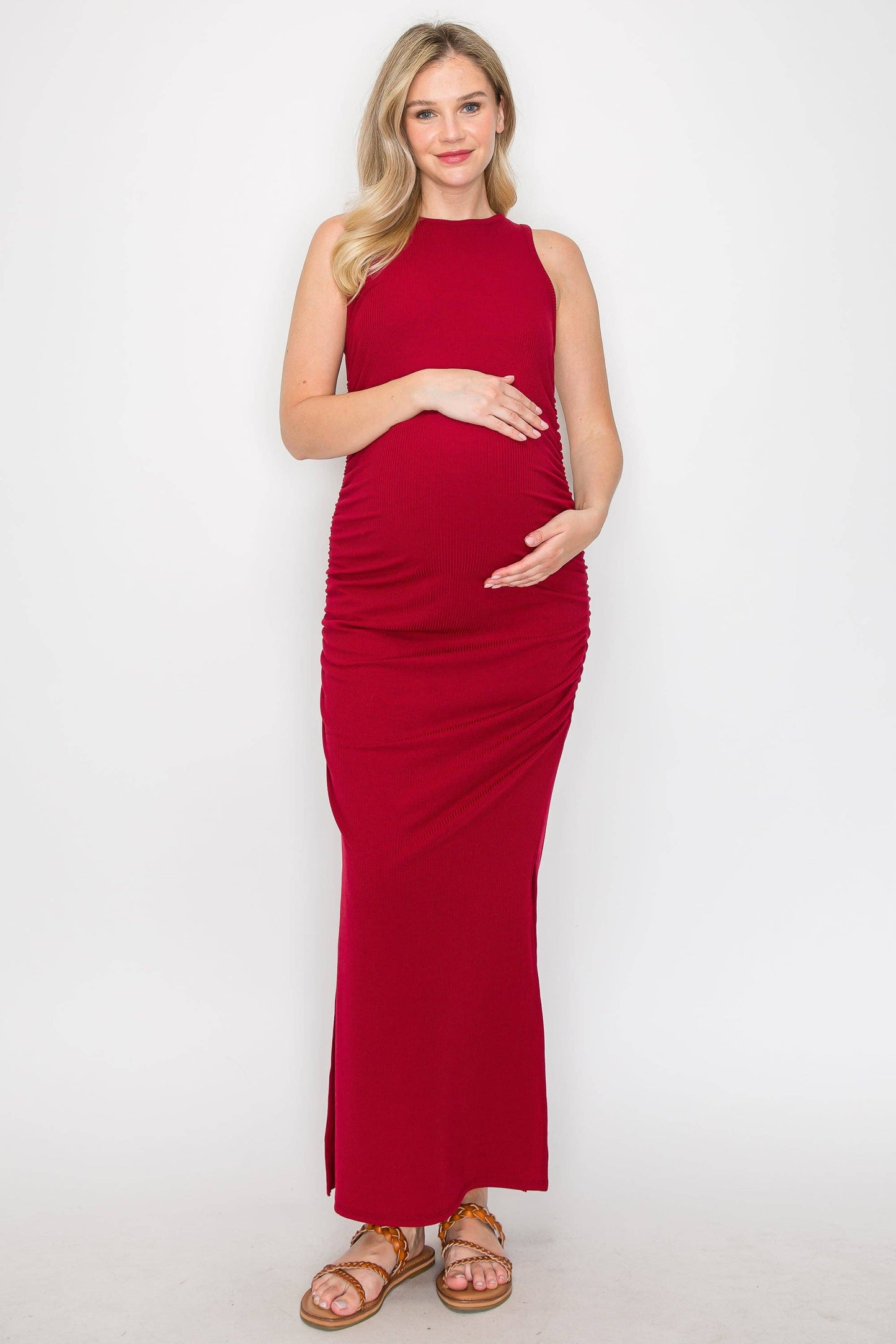 Celestine Tank Ribbed Long Dress W/Side Slit