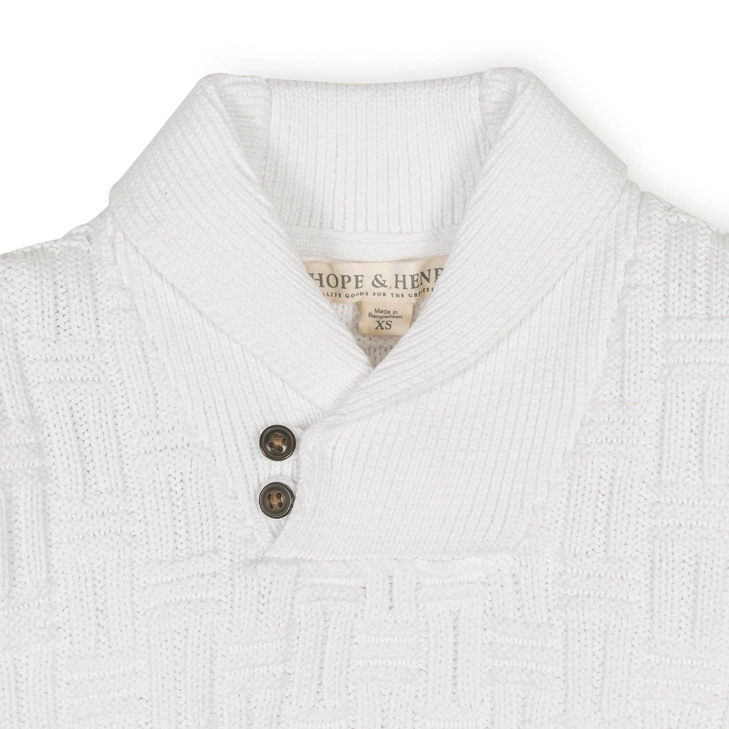 Organic Shawl Collar Cable Sweater