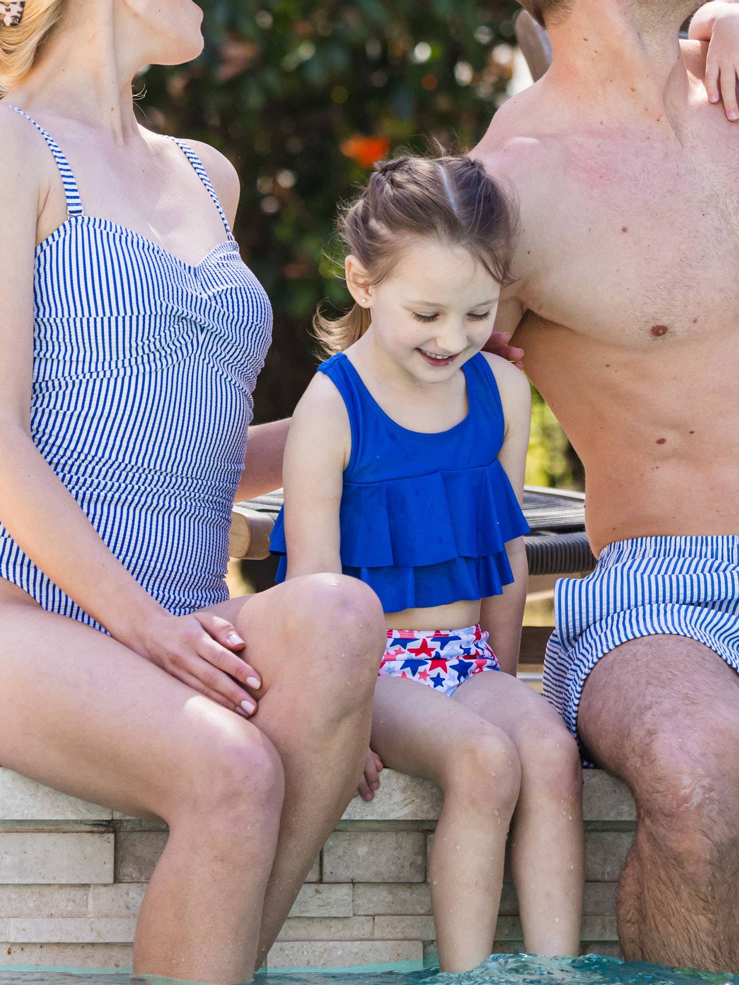 Girls Shimmer Star-Spangled Flounce Bikini