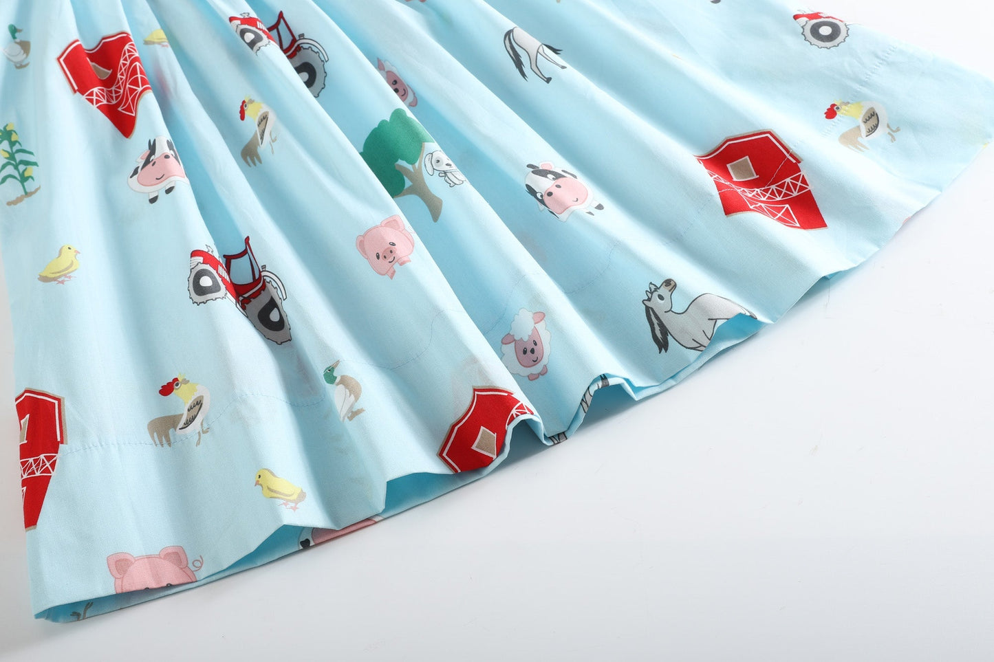 Barnyard Print Farm Animal Smocked Bishop Dress