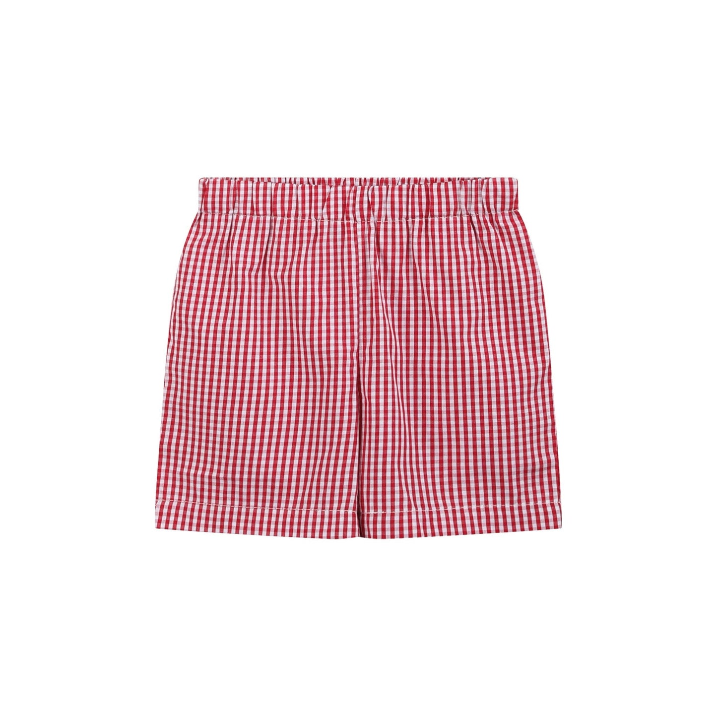 Baseball Smocked Shirt and Red Gingham Shorts Set