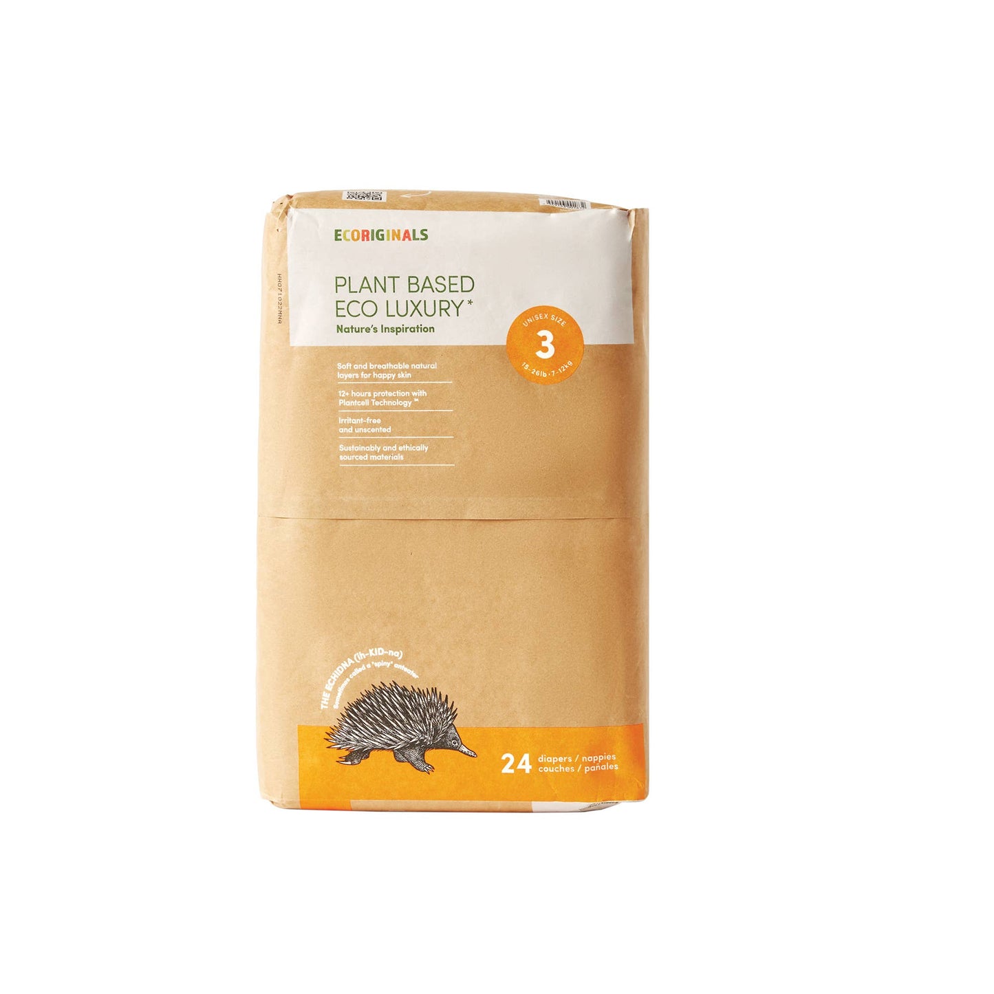 Plant based USA Cotton Eco Diaper Size 3 Crawler 15-26lb