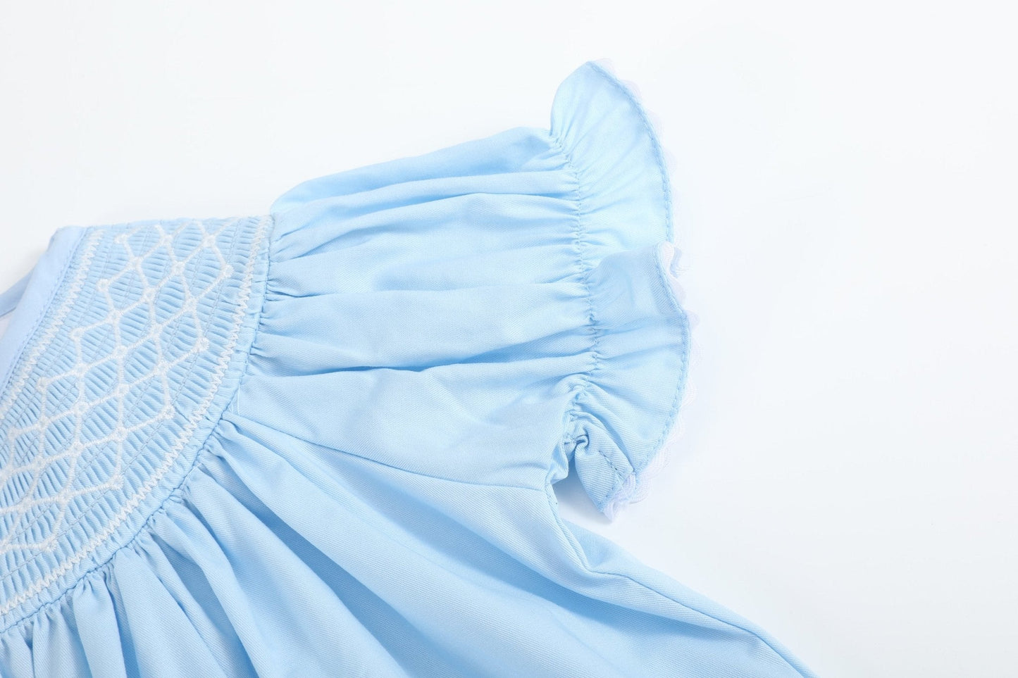Blue and White Smocked Bishop Dress