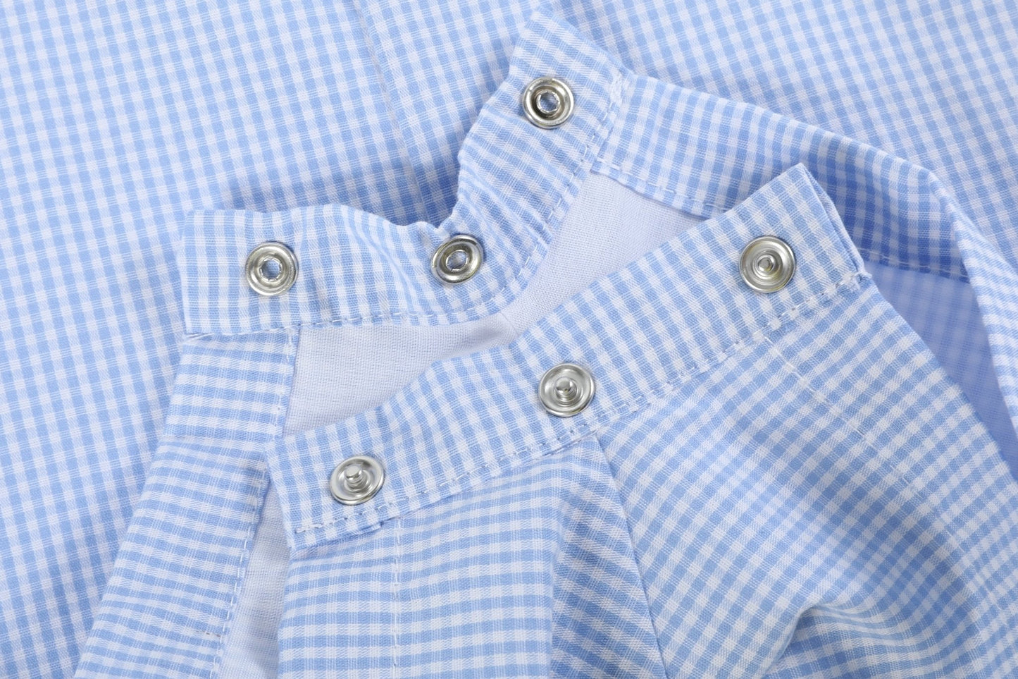 Blue Gingham Whale Overall Shortalls