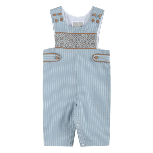 Blue Pinstripe Brown Smocked Jon Jons