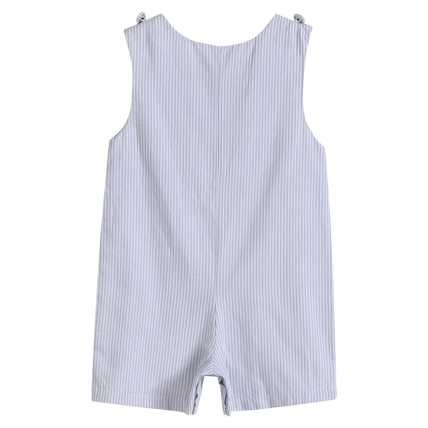 Blue Puppy Appliqué Seersucker Shortalls