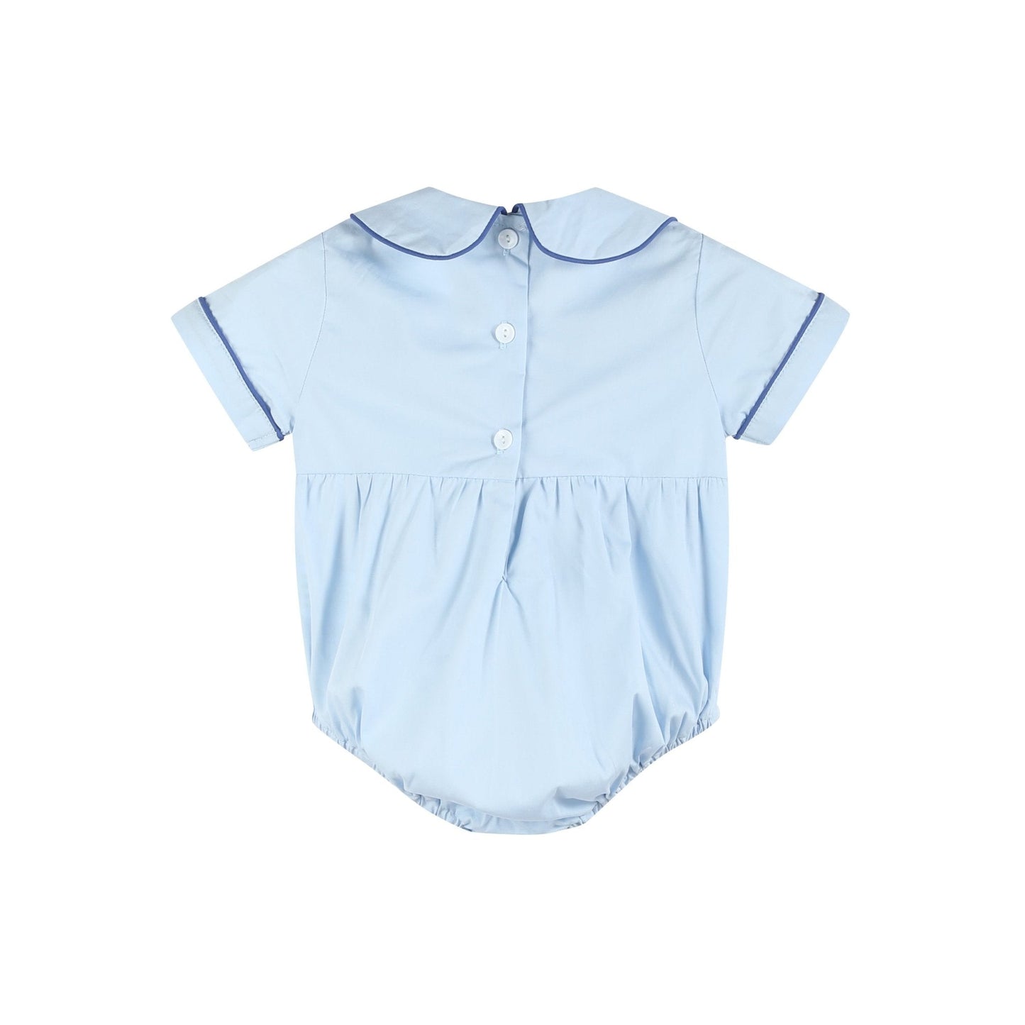 Blue Whale Smocked Collared Bubble Romper