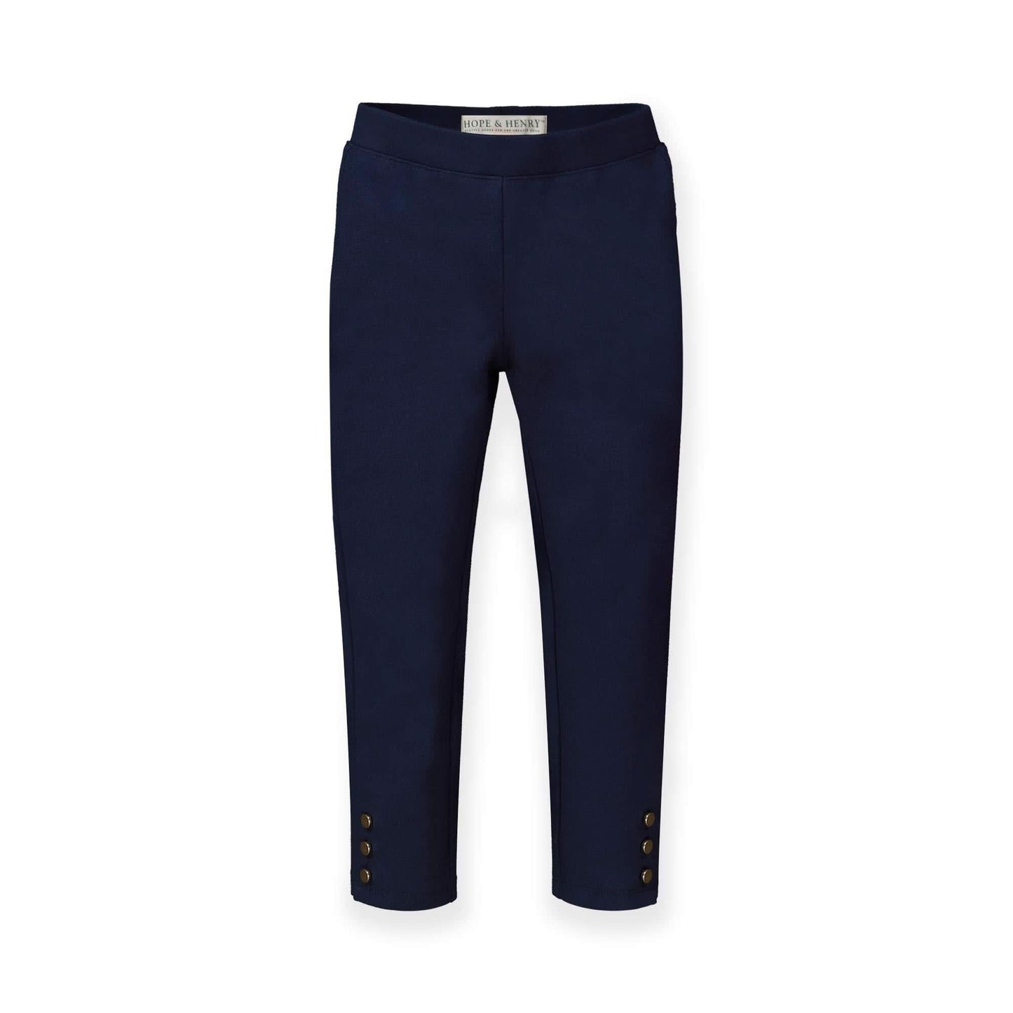 Button Cuff Ponte Pant Navy - Baby