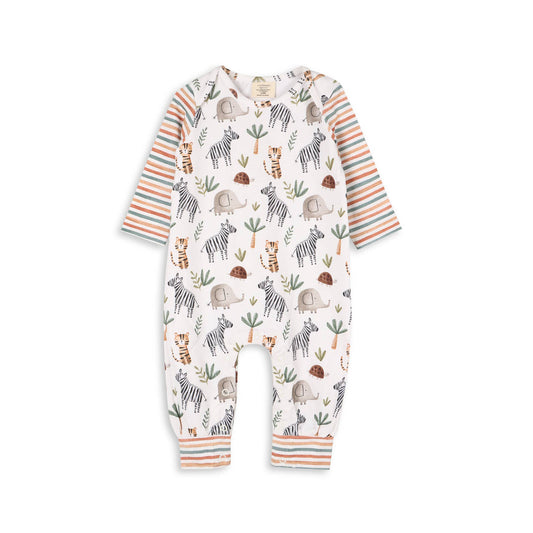 Savannah Animals Baby Jumpsuit (Organic Jersey)