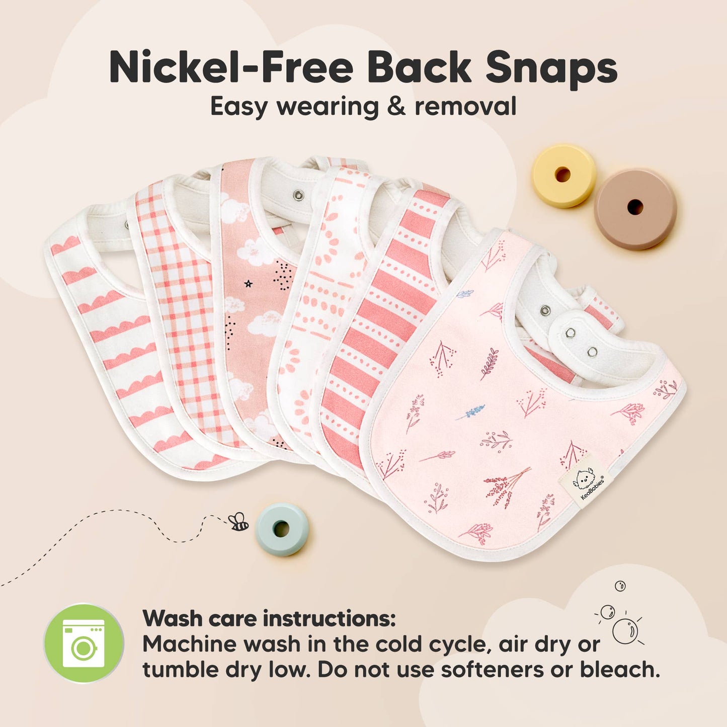 8-pack Urban Drool Bibs for Teething Baby Boys and Girls