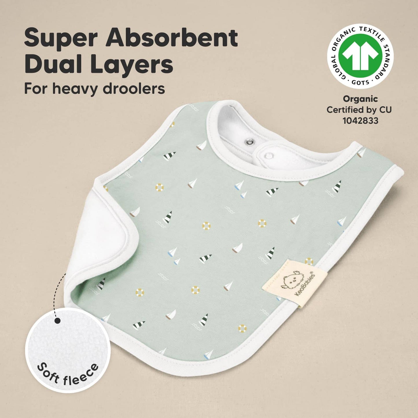 KeaBabies 8-Pack Coast Drool Bibs