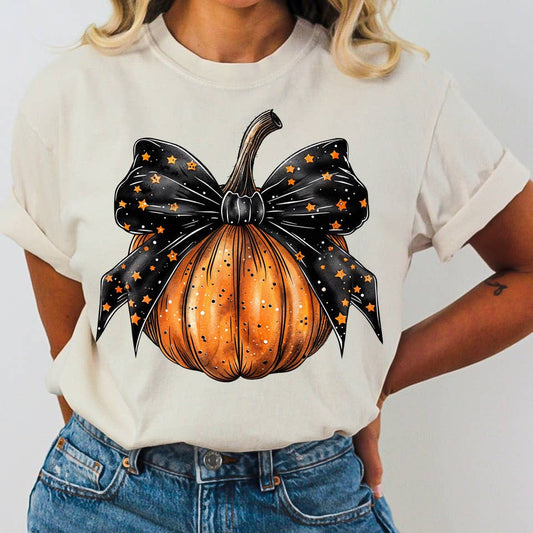 Pumpkin Bow DTF Heat Transfer