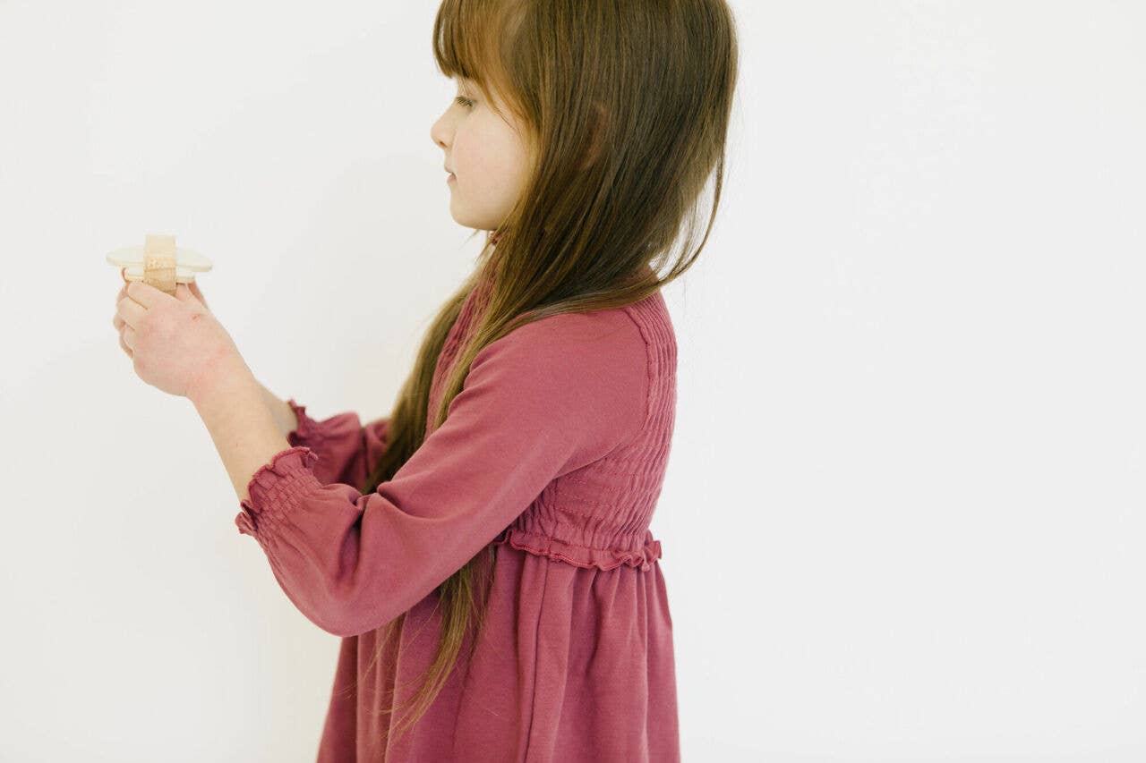 Kids' Organic Smocked Dress in Appleberry