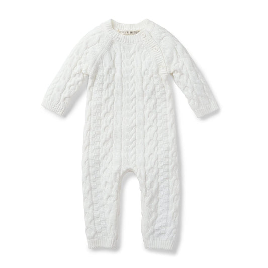 Organic Cable Knit Sweater Romper