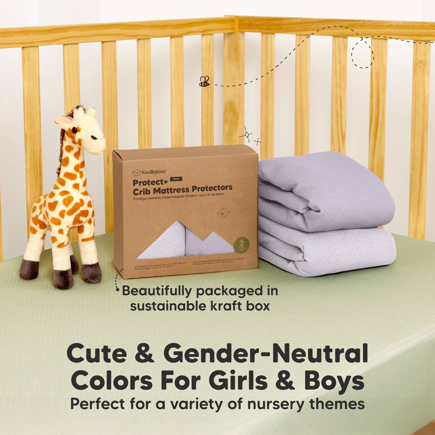 2-pk Quin Protect+ Waterproof Crib Mattress Protector Cover