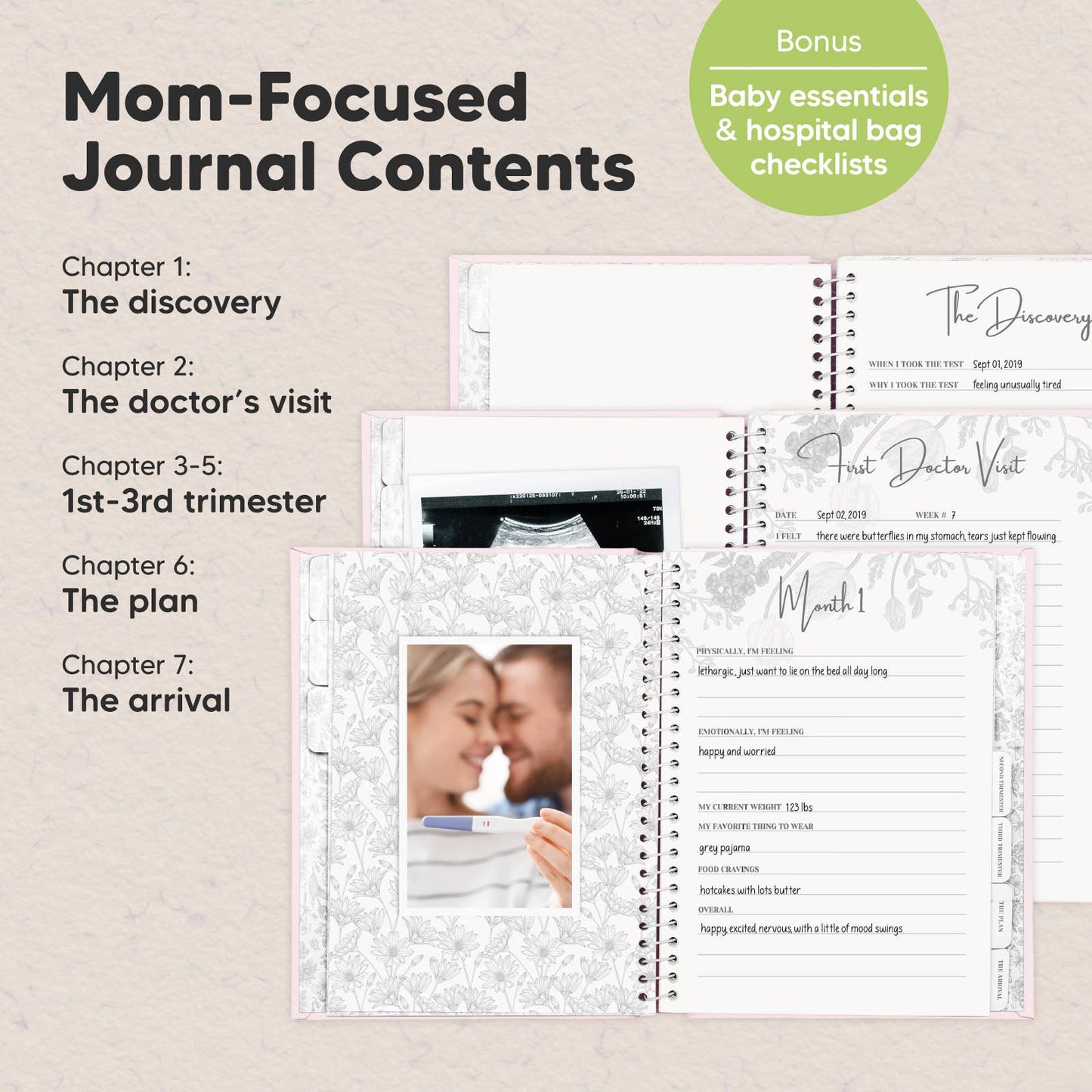 Blossom Pregnancy Journal Book for First Time Mom