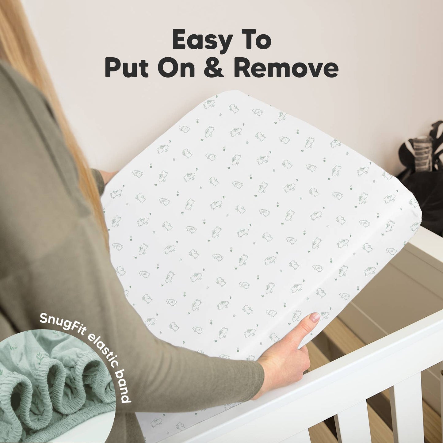 2-pack Organic Cotton Fitted Crib Sheet (Bunnies)