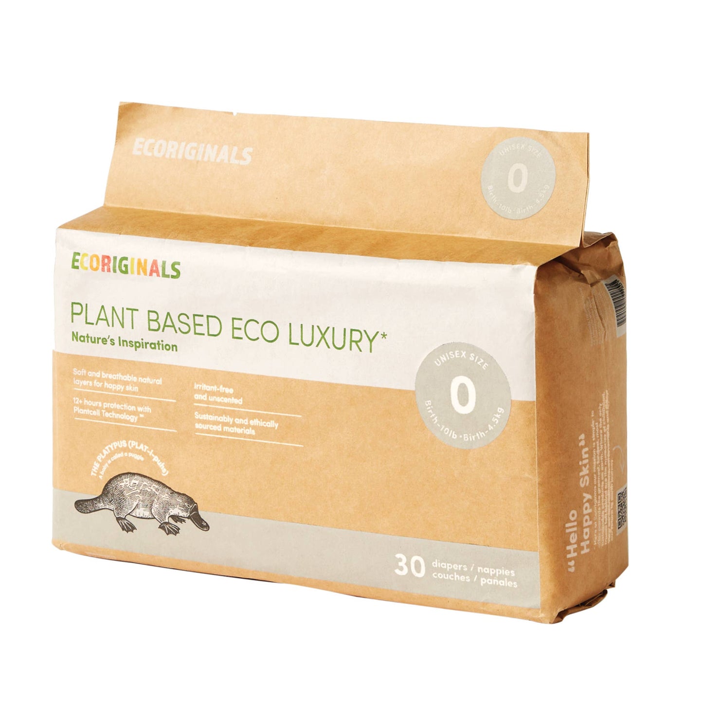 Plant based USA Cotton Eco Diaper Size 0 Newborn 0-10lb