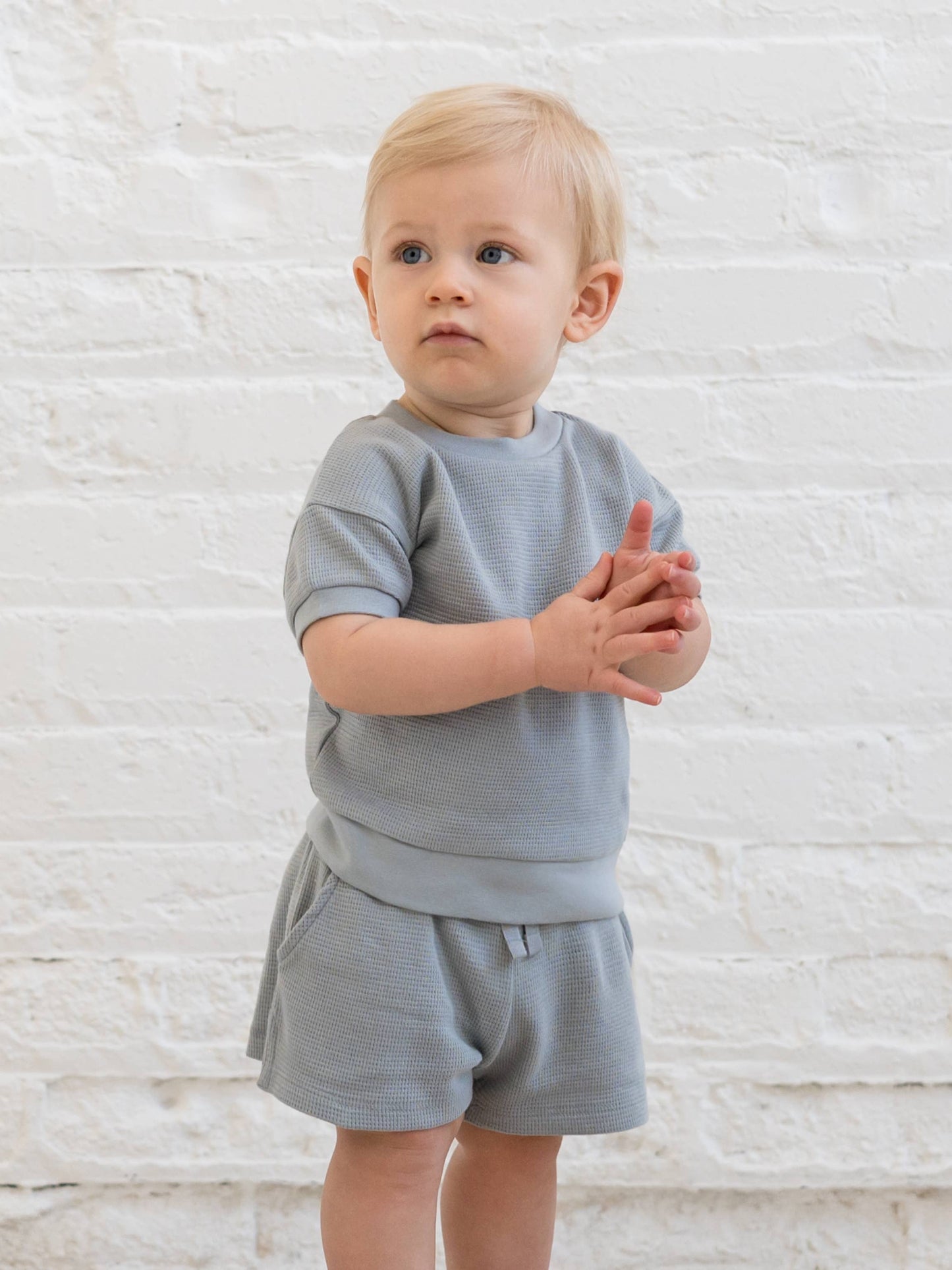 Organic Baby & Kids Ali Waffle Tee - Mist