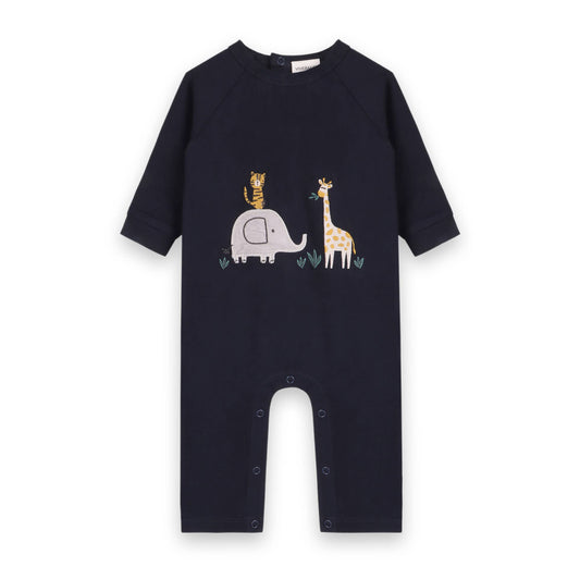 Animal Safari Embroidered Baby Jumpsuit (Organic Cotton)