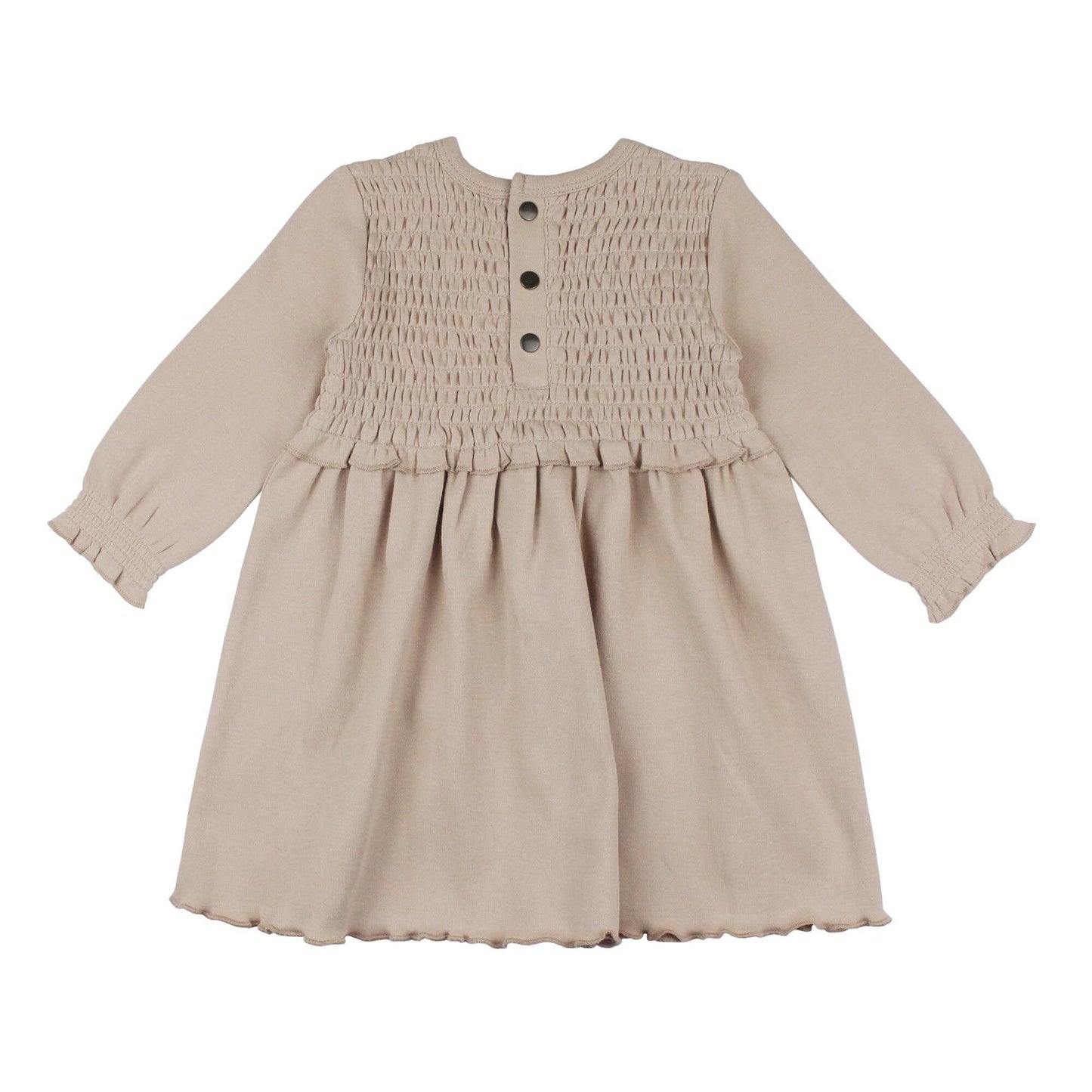 Kid's Organic Smocked Dress in Oatmeal