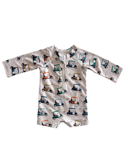 Golf Cart / Sonny Rashguard Swimsuit / UPF 50+ (Baby - Kids)