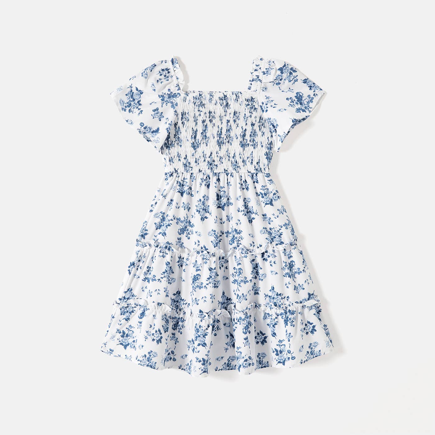 Family Matching Floral Smocking Casual Dresses or T-shirts