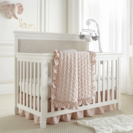 Heritage Blush Velvet 4PC Crib Bedding Set