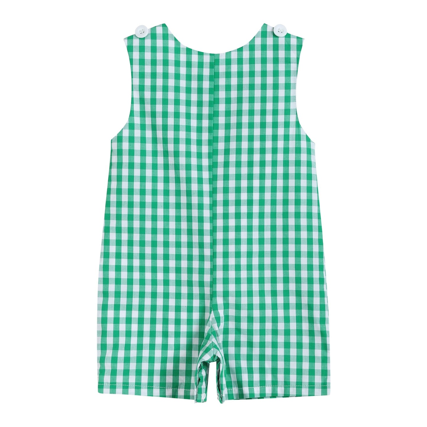 Green Gingham Watermelon Applique Overalls