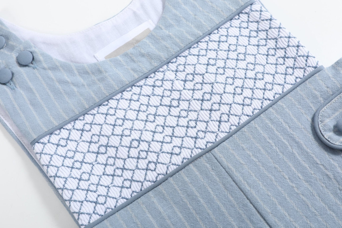 Light Blue Pinstripe Smocked Jon Jons