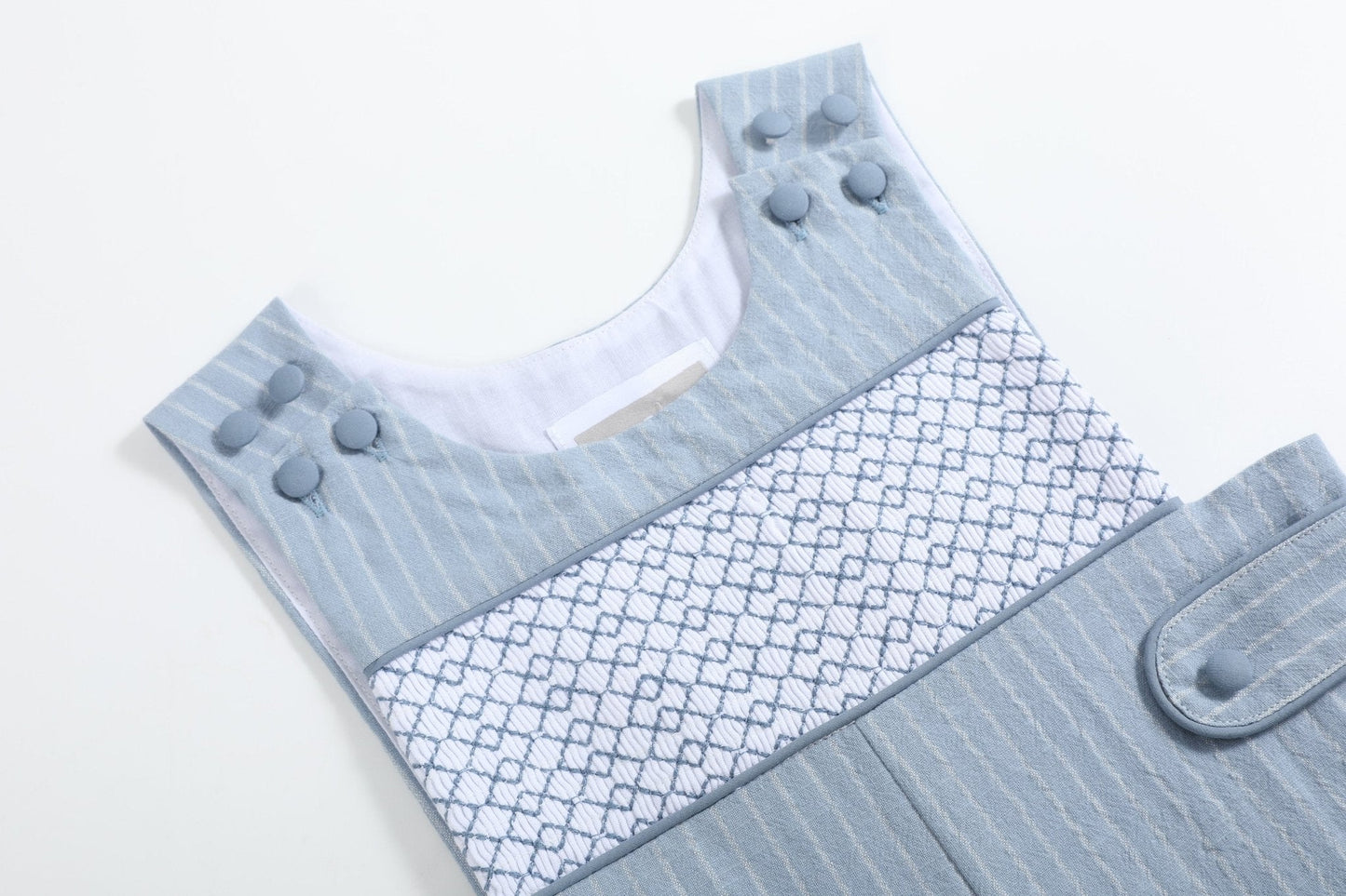 Light Blue Pinstripe Smocked Jon Jons
