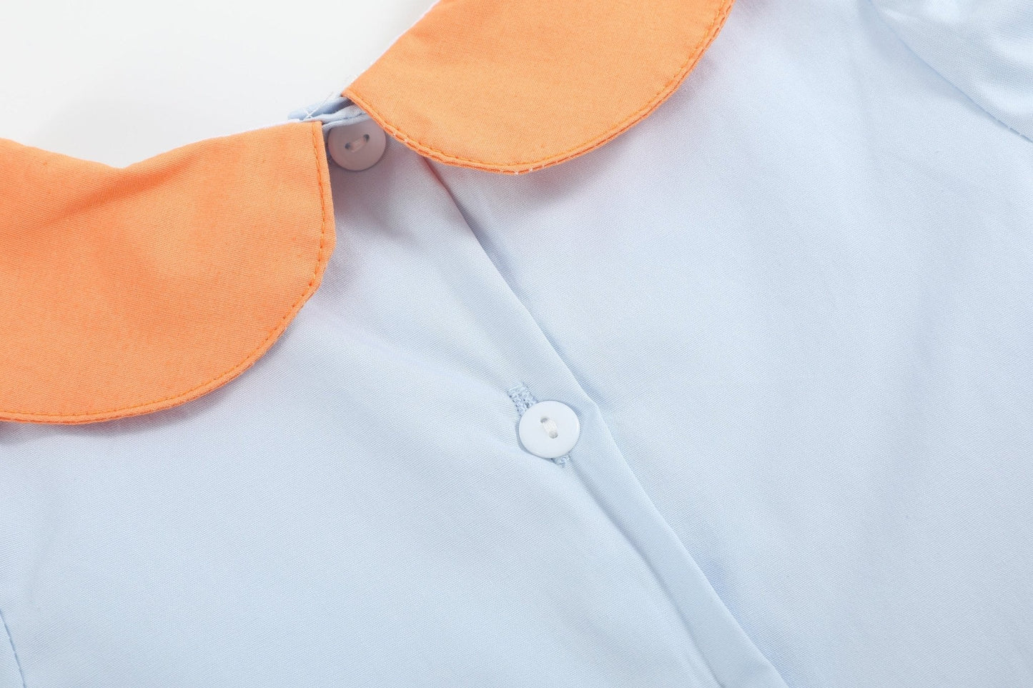 Light Blue Pumpkin Applique Collared Dress