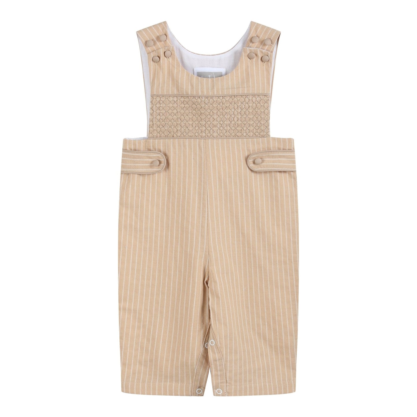 Light Brown Pinstripe Smocked Jon Jons
